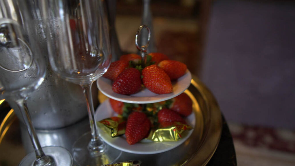 Strawberries at romantic accommodation venue in McLaren Vale